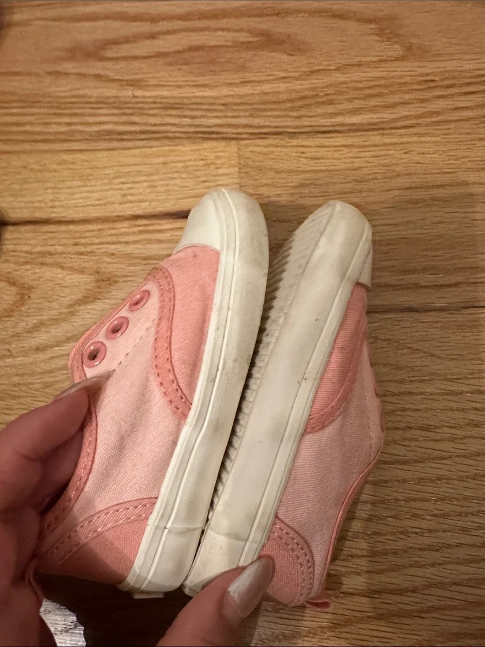 Old Navy Peach Slip-On Canvas Sneakers for Kids
